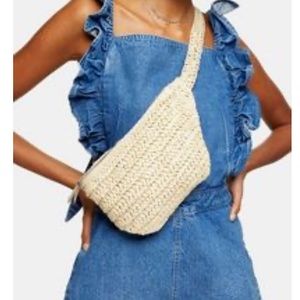 Topshop straw fanny pack